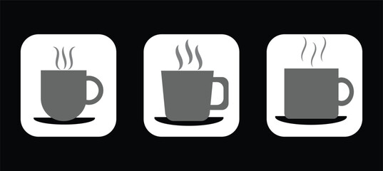 Coffee cup icon vector set. Tea cup illustration sign collection. 
