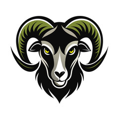 Powerful Ram Head Icon Vector Silhouette Logo