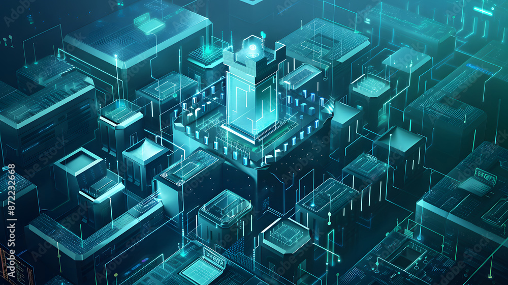 Poster endpoint security fortress, computer security with an image showing a fortress surrounding endpoint 
