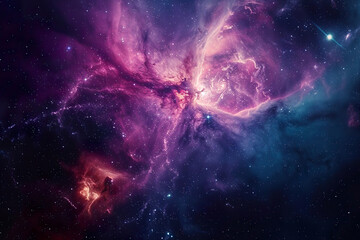 Obraz premium A purple and blue sky with many stars, generative ai image.