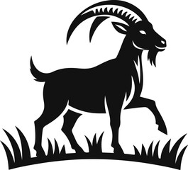 Goat silhouette icon symbol logo black design vector illustration