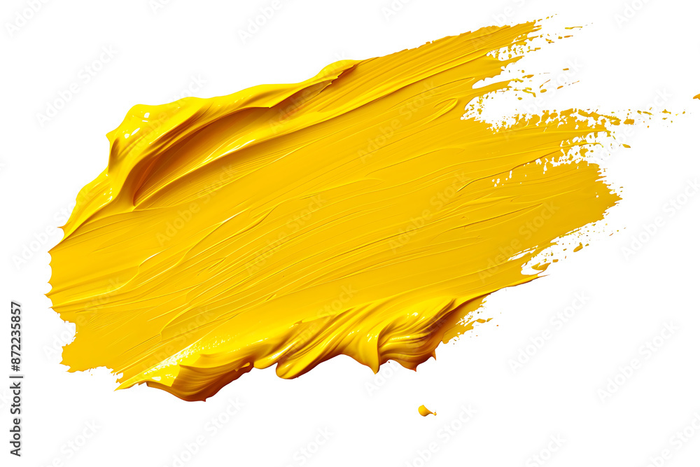 Aufkleber yellow paint splashes on white paper creating an artistic and colorful design with a texture like sp
