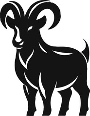 Obraz premium Goat silhouette icon symbol logo black design vector illustration