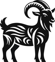 Goat silhouette icon symbol logo black design vector illustration