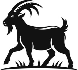 Goat silhouette icon symbol logo black design vector illustration
