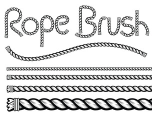 detailed rope pattern brush with neat tied off ends editable scalable element © Marty's Art