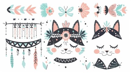 cat among flowers