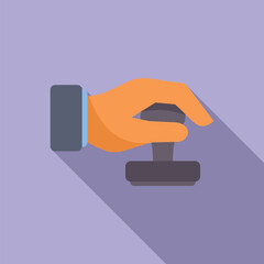 Notary public is stamping a document with a corporate seal