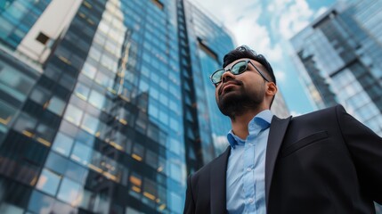 Fototapeta premium Confident_rich_eastern_indian_business_man_executive
