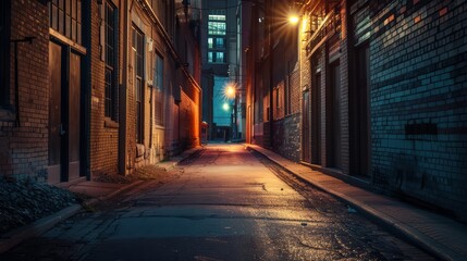 Obraz premium A quiet urban alleyway, with no pedestrians or vehicles