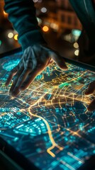 High-res, professionally graded image: hands present shining, translucent tablet showcasing