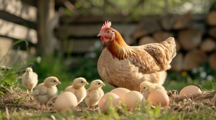 Fototapeta premium A close-up image shows a honeycomb with numerous bees crawling and working on the wax structure