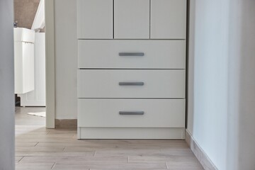 Apartment storage cabinet in the corner