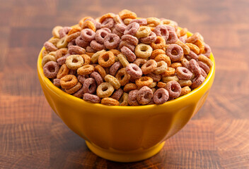 Healthy Apple Strawberry Vegetable and Fruit Flavored Breakfast Cereal Rings