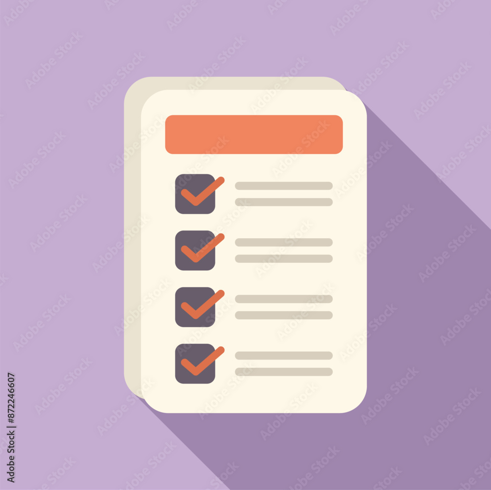 Poster checklist with check marks indicating completed tasks, symbolizing productivity and progress