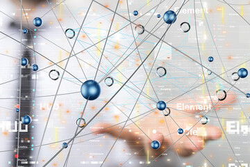 Global network. Blockchain. 3D illustration. Neural networks and artificial intelligence. Abstract