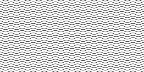 Seamless pattern with wavy lines. Black and white abstract background.