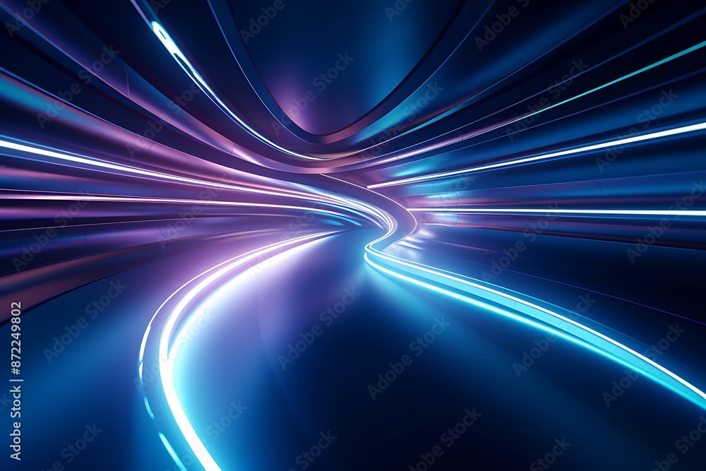 Poster abstract background with lines abstract cosmic background with ultra violet neon rays ai generated