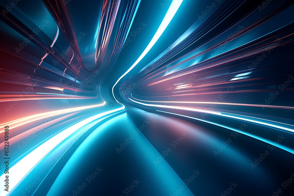 Poster abstract background with lines abstract cosmic background with ultra violet neon rays ai generated