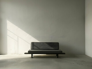 Minimal furniture on living room, simple and minimalistic furniture, furniture on interior design, modern and trendy furniture on empty interior