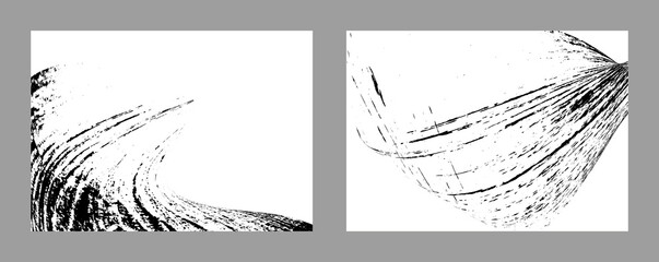 Strokes of black paint on a white background. Set of two templates. Graffiti element. Design template for the design of banners, posters, booklets, covers, magazines. EPS 10