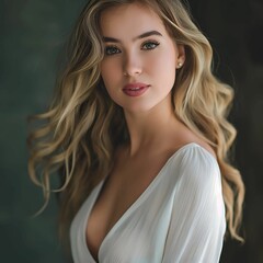 Close-up portrait of an elegant and beautiful woman.