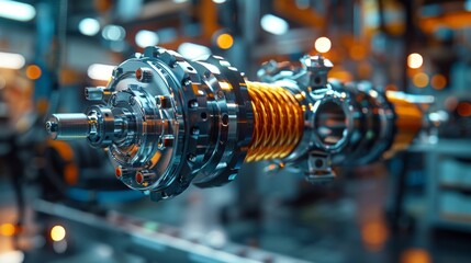 Obraz premium High-Tech Industrial Machinery in Production Facility - Generative AI