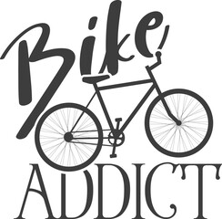 Bike Addict - Bicycle Illustration