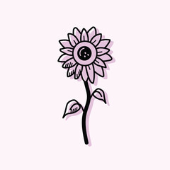 Sunflower doodle icon