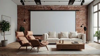 Modern interior room with wall design white apartment home blank empty furniture wall background