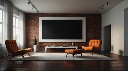 Modern interior room with wall design white apartment home blank empty furniture wall background