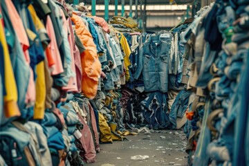 Sustainable fashion through recycling and second hand clothing.