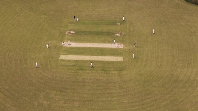 Aerial of a Cricket match