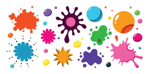 Colorful Watercolor Splashes Dynamic Vector Art Illustration