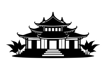 Chinese national building pagoda vector drawing