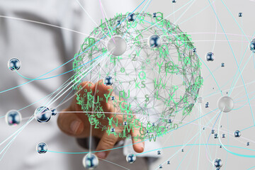 Futuristic in Industry 4.0 and business virtual diagram