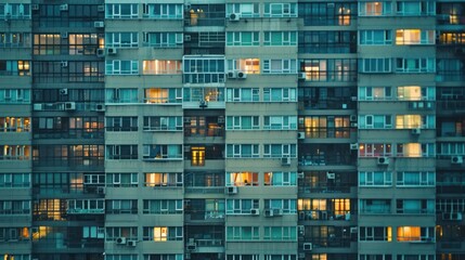 high-rise residential building with energy-efficient windows that offer thermal comfort and sound insulation, enhancing the urban living experience