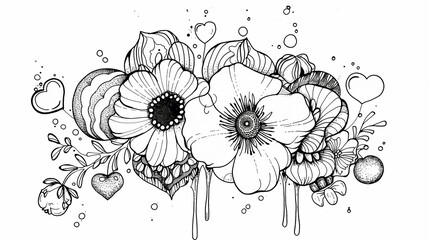 Adult colouring book page	
