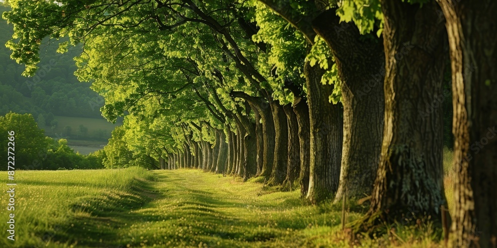 Sticker row of trees