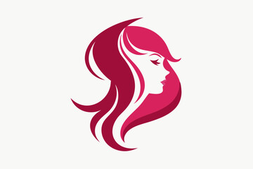 woman with hair style vector logo icon