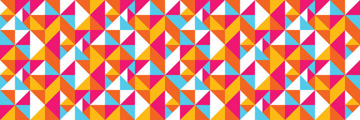 Colourful geometric triangle background. Abstract seamless pattern. Banner. Vector illustration