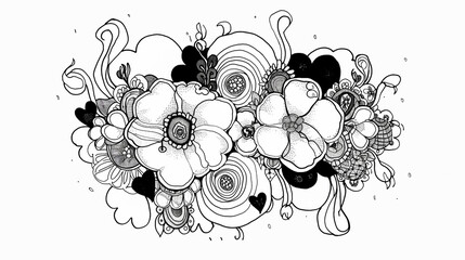 Adult colouring book page	
