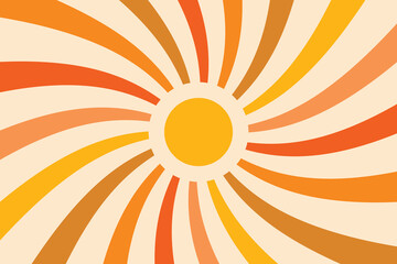 Retro sun background. Abstract summer pattern. Vector illustration