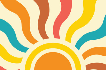 Abstract summer background. Retro sun design. Vector illustration