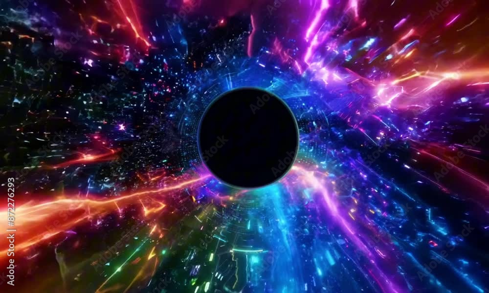 Wall mural going through a wormhole in outer space
