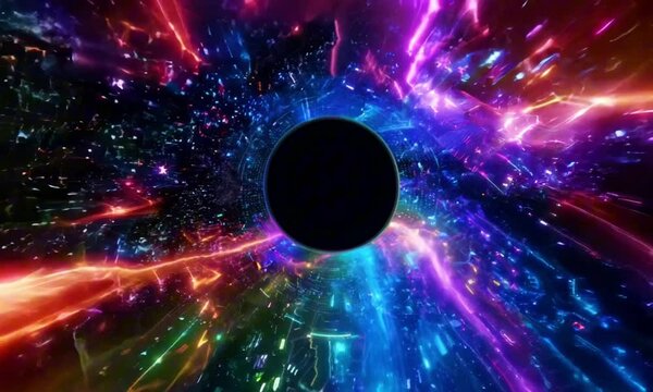 going through a wormhole in outer space