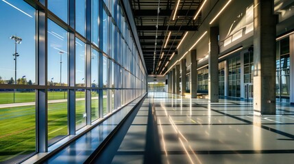 high-performance athletic training facility with energy-efficient windows that maintain a stable indoor climate for optimal training conditions year-round