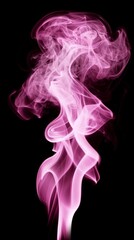Obraz premium Pink smoke swirling in the dark vibrant wavy abstract concept, background, wallpaper