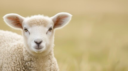 Fototapeta premium Baby Lamb Playing in Sunshine with Protective Mother