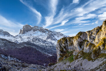 mountains in the snow